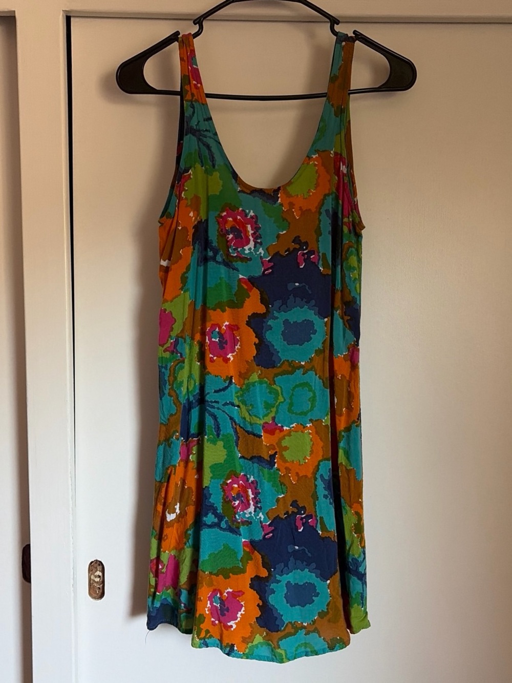 Ultra Violette Vibrant Floral Scoop Neck Dress - Multi